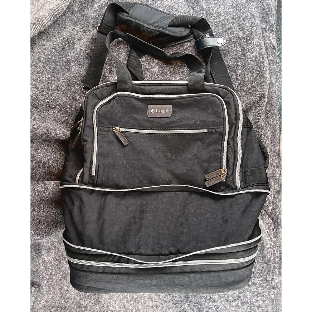 Biaggi Zipsak Rolling‎ Carry On Luggage Bag Black Lightweight Travel